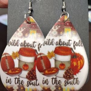 Fall Themed Teardrop Earrings